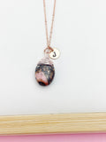 Rhodonite Necklace, Natural Gemstone Jewelry N4285