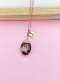 Rhodonite Necklace, Natural Gemstone Jewelry N4285
