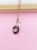 Rhodonite Necklace, Natural Gemstone Jewelry N4285