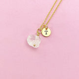 Natural Quartz Nugget Necklace in Gold, Silver, Rose Gold or Black in Option, AN3042