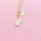 Natural Quartz Nugget Necklace in Gold, Silver, Rose Gold or Black in Option, AN3042