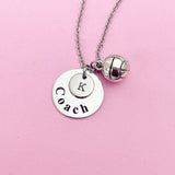 Volleyball Coach Necklace in Silver, Keychain and Bracelet in Option, AN115