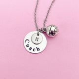 Volleyball Coach Necklace in Silver, Keychain and Bracelet in Option, AN115