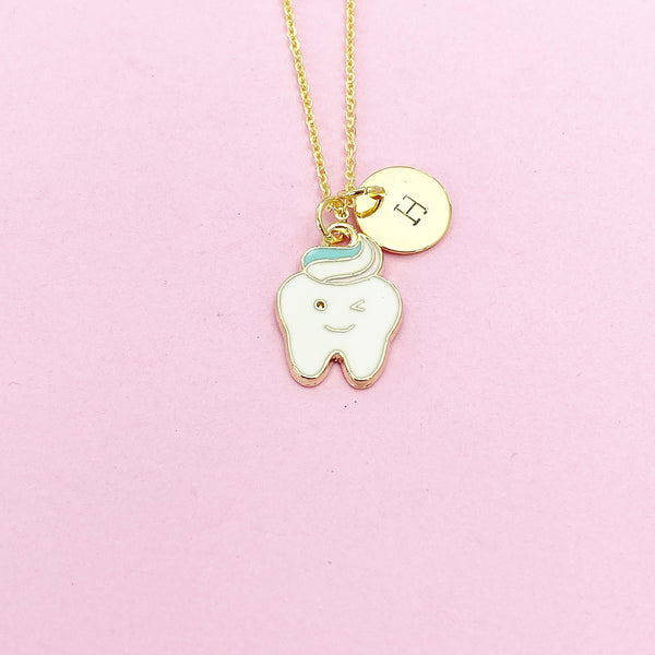 Cute Tooth Molar Necklace in Gold or Silver, N5590