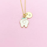 Cute Tooth Molar Necklace in Gold or Silver, N5590
