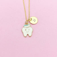 Cute Tooth Molar Necklace in Gold or Silver, N5590