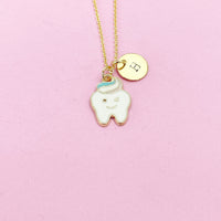 Cute Tooth Molar Necklace in Gold or Silver, N5590