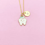 Cute Tooth Molar Necklace in Gold or Silver, N5590