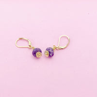 Imperial Jasper Earrings, Natural Regalite/Imperial Jasper/Sea Sediment Jasper, Hypoallergenic, Dangle Hoop Lever-back Earrings, N4711