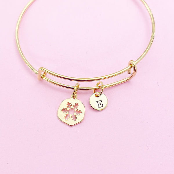 Gold Snowflake Charm Bracelet, N2184