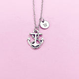 Silver Anchor Charm Necklace, N557