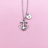 Silver Anchor Charm Necklace, N557