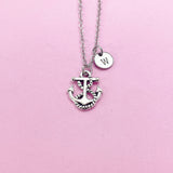 Silver Anchor Charm Necklace, N557