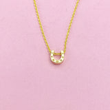TINY Horseshoe Charm Necklace in Gold, Luck Gift, Dainty Necklace, Delicate Minimal, Mother's Day Gift, N2617