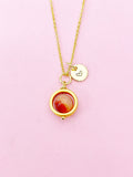 Gold Sardonyx Necklace, Natural Gemstone Jewelry, Spinner Necklace, Silver Option, N5605