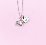 Silver Book Charm Necklace, N916