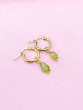 Peridot Earrings in Gold, Natural Gemstone Jewelry, BN3974