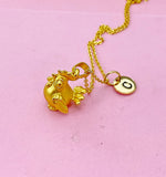 Gold Cute Chicken Hen Rooster Charm Necklace, N5288
