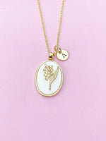Lily of the Valley May Birth Flower Gold Necklace Birthday Gifts, Personalized Gifts, N4883E