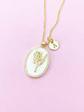 Lily of the Valley May Birth Flower Gold Necklace Birthday Gifts, Personalized Gifts, N4883E