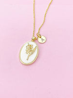 Lily of the Valley May Birth Flower Gold Necklace Birthday Gifts, Personalized Gifts, N4883E