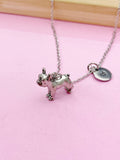 Silver French Bulldog Charm Necklace, N407A
