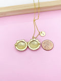 Gold Shell Locket Charm Necklace, Mermaid Girl Gifts, N5277Z