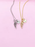 Guardian Angel Wing Charm Necklace in Gold or Silver, AN1547