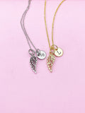 Guardian Angel Wing Charm Necklace in Gold or Silver, AN1547