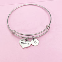 Silver Niece Heart Bracelet, N3122