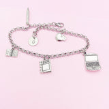 IT Teacher Bracelet, Computer Charm, Apple Charm, Textbook Charm, Book Charm, Pencil Charm, Computer Technology Teacher Gift, AN1491