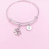 Silver Mother Bear and Baby Bracelet, Mother Bear and Baby Jewelry Gift, AN1415