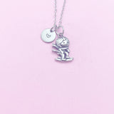 Ski Necklace, 316 Stainless Steel Ski Pendant Necklace, Skier Player Charm, Ski Charm, Sport Charm, Sport Gift, Personalized Gift, N1051