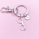 Silver Eyeglasses Charm Keychain, Ophthalmologist Gifts, Reading Glasses Keychain, Vision Gift, Optometry Gift, N1413A