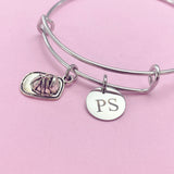 Silver Firefighter Helmet Badge Number Charm Bracelet, Fireman Gifts Ideas Personalized Customized Made to Order, AN1242