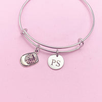 Silver Firefighter Helmet Badge Number Charm Bracelet, Fireman Gifts Ideas Personalized Customized Made to Order, AN1242