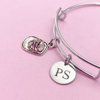 Silver Firefighter Helmet Badge Number Charm Bracelet, Fireman Gifts Ideas Personalized Customized Made to Order, AN1242
