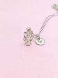 Silver Lantern Charm Necklace Guiding Achieve Goal Gift Ideas Personalized Customized Monogram Made to Order Jewelry, N5476