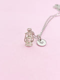 Silver Lantern Charm Necklace Guiding Achieve Goal Gift Ideas Personalized Customized Monogram Made to Order Jewelry, N5476