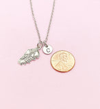Silver Sport Shoe Cleat Necklace, Soccer/Football Charm, Initial Necklace