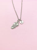 Silver Sport Shoe Cleat Necklace, Soccer/Football Charm, Initial Necklace
