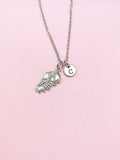 Silver Sport Shoe Cleat Necklace, Soccer/Football Charm, Initial Necklace