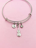 Silver Violin Viola Charm Bracelet School Music Orchestra Gift Ideas Personalized Customized Made to Order Jewelry, AN5451