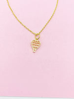 Gold Hot Air Balloon Necklace, N2341