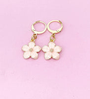 Gold Pink Magnolias Earrings, N1956F