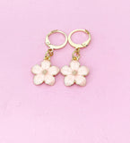 Gold Pink Magnolias Earrings, N1956F