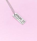 Silver Strong is Beautiful Necklace, Fitness Charm, N64