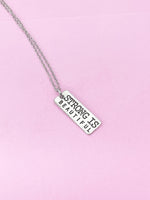 Silver Strong is Beautiful Necklace, Fitness Charm, N64