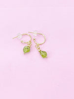 Peridot Earrings, Natural Gemstone Jewelry, N3974