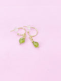 Peridot Earrings, Natural Gemstone Jewelry, N3974